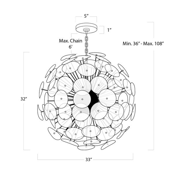 Poppy Glass Chandelier Large